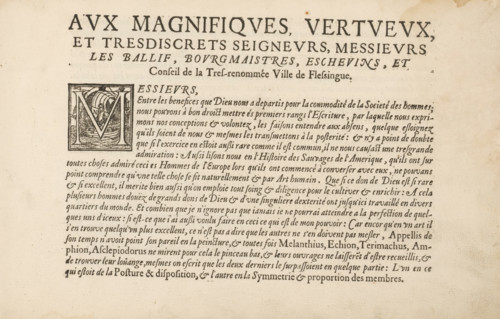 To the magnificent, virtuous, and discreet lords, Dedication to the bailiff, mayors, aldermen and