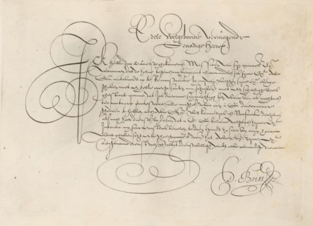 Writing sample: Noble well-born wealthy, Grammato-Graphices. In Quo Varia Scripurae Emblemata,