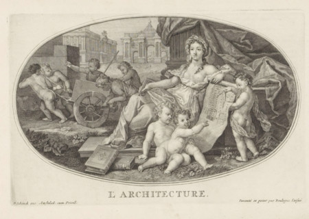 Architecture, Le Cabinet des Beaux Arts, The Treasury of the Liberal Arts, print, album page,