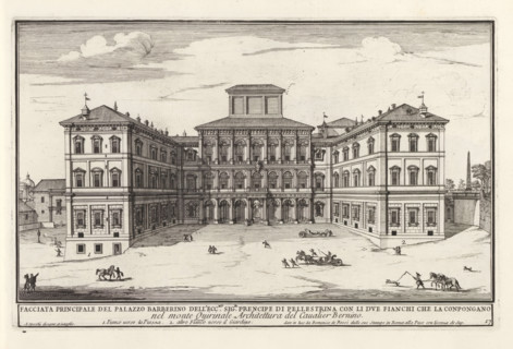Facciata principale del Palazzo Barberino dell' ecc.mo sig.r prencipe di Pellestrina con li due