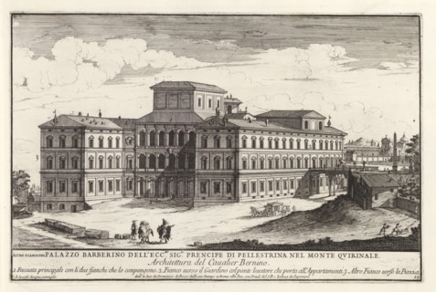 Altro fianco del Palazzo Barberino dell' ecc.mo sig.r prencipe di Pellestrina nel Monte Quirinale,