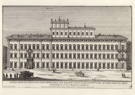 Altra veduta della facciata principale del Palazzo dell' eccellentis.ma casa Altieri, verso il