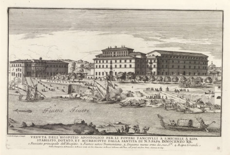 Veduta dell'hospitio apostolico per li poveri fanciulli à S. michele à Rip, Ospizio di San Michele