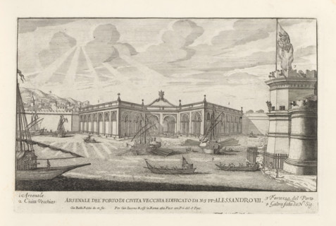 Arsenale del' Porto di Civita Vecchia edificato da NS pp. Alessandro VII, Port of Civitavecchia, Il