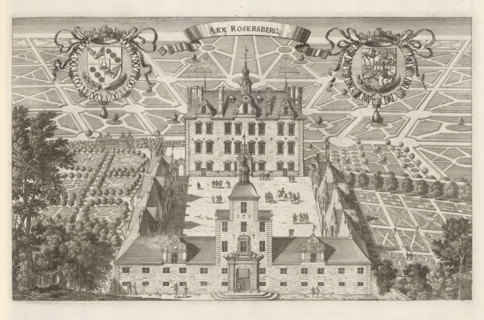 View of Rosersberg Castle, Arx Rosersberg, Suecia Antiqua et Hodierna, print, album page,