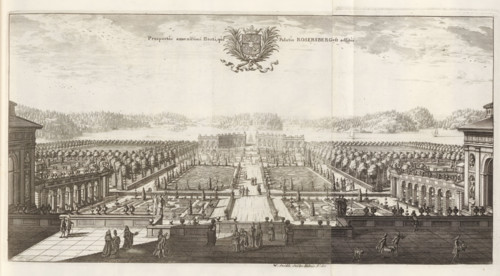 View of the garden from Rosersberg Castle, Prospectus amoenissimi Horti, qui Palatio Rosersberg est