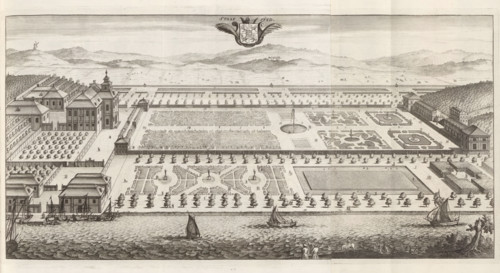 View of the Stavsund estate, Staafsund, Suecia Antiqua et Hodierna, print, album page, printmaker: