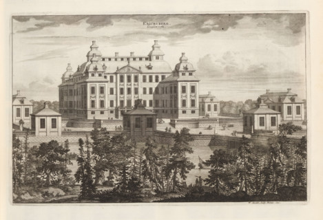 View of Ericsberg Castle, from the west, Erichsberg Occasum versus, Suecia Antiqua et Hodierna,