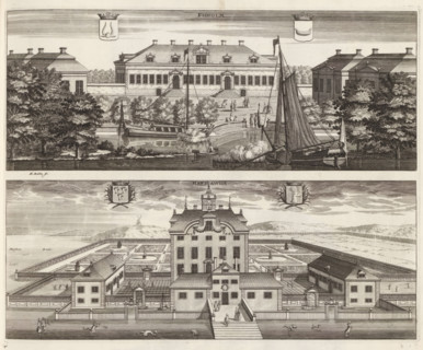View of Fiholm Castle and Hanstavik estate, Fiiholm, Hanstawiik, Suecia Antiqua et Hodierna, print,