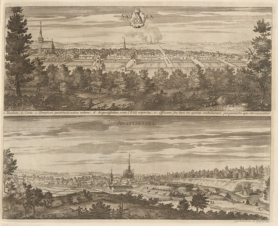 Sala, Awestadfors, View of Sala and Avesta, Suecia Antiqua et Hodierna, print, album page,