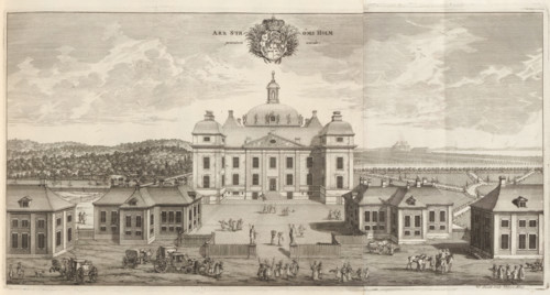 Arx Strömsholm ponentem versus, View of Strömsholm Castle, Suecia Antiqua et Hodierna, print, album