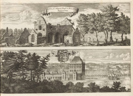 Rudera sive reliquiae Templi et Monasterij Alfvastrae, Brååborg, View of Alvastra Monastery and