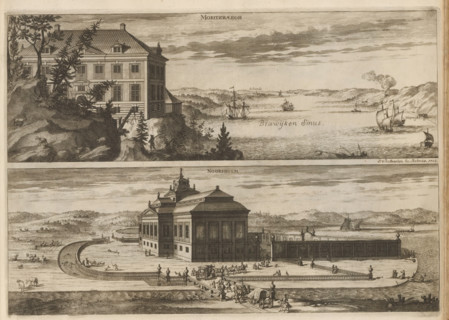 Moritzbærgh, Norsholm, View of Mauritzberg Castle and Norsholm Manor, Suecia Antiqua et Hodierna,