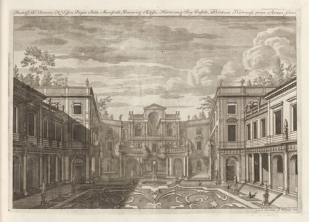 Courtyard and palace of Nicodemus Tessin the younger, looking south, Illustriss: D:ni Baronis N.