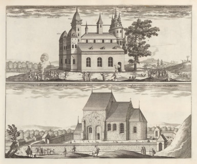 Antiquissimum Gothorum Delubrum Ubsalense, Temples in Uppsala, Suecia Antiqua et Hodierna, print,