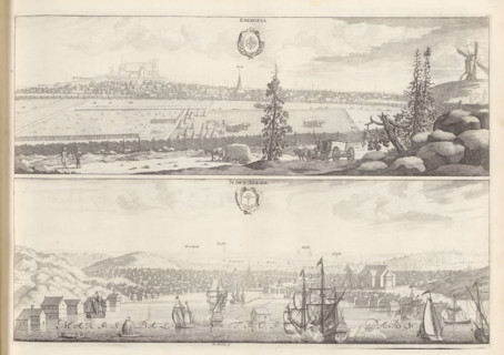 Enekopia, Norr Telge, View of Enköping and Norrtälje, Suecia Antiqua et Hodierna, print, album