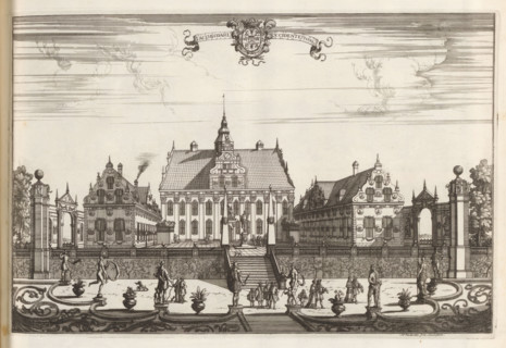 Jacobsdahl occidentem versus, West side of Ulriksdal Castle, Suecia Antiqua et Hodierna, print,