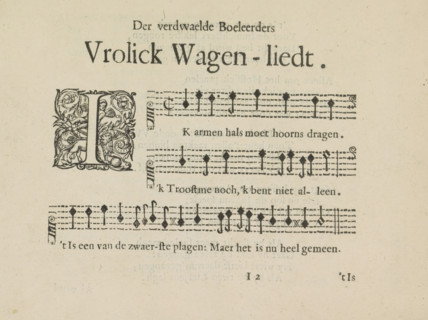 Der verdwaelde Boeleerders vrolick wagen-liedt, Wagon song, page 1, Les abus du mariage, album