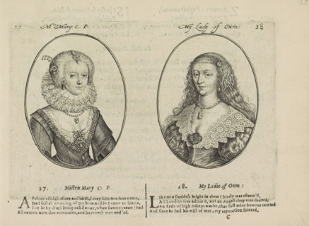 Mrs Mary CP, My Lady of Oxm., Portraits of the courtesans named Mistress Mary CP and Lady of Oxm.,