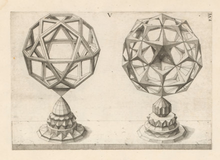 Two polyhedra with an icosahedron as a starting point, print, book illustration, page, The