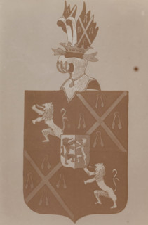 Photographic reproduction of a drawn coat of arms of a member of the Bronckhorst-Batenburg family,