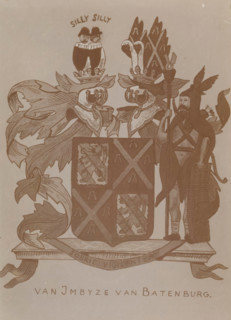 Photo reproduction of a drawing of the coat of arms of Imbijze van Batenburg, photograph,
