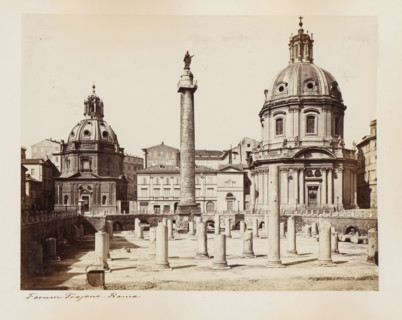 View of the Forum of Trajan in Rome, with the Column of Trajan and the churches Santissimo Nome di