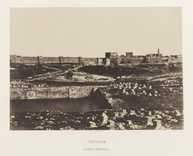 Jerusalem. Birket-Mamillah, Mamilla basin outside the old city wall of Jerusalem, photograph, page,