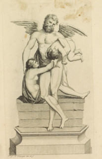 Saturn and Cybele, print, Sculpture of Saturn and Cybele. Sculpture made by Henry Coussyns.
