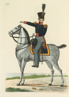Colonel of the General Staff, (on horseback), print, A Dutch Colonel of the General Staff, on