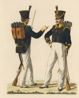 Sergeant of the Flankers and Hunter of the Hunter Corps in the West Indies, print, A Dutch sergeant
