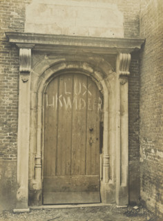 Orphanage. (formerly St. Barbara's Convent.) Oude Vest. Rear exit, Gate of an orphanage on the