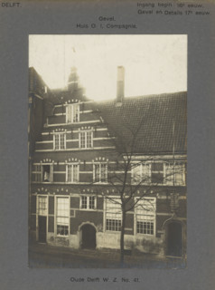 View of the East India House on the Oude Delft in Delft, Oude Delft WZ No. 41. Facade. House OI