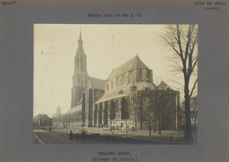 Nieuwe Kerk. (Formerly St. Ursul's). Viewed from the SE, View of the Nieuwe Kerk in Delft with a