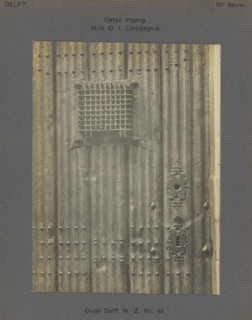 Detail of the entrance to the East India House on Oude Delft in Delft, Oude Delft WZ No. 41.