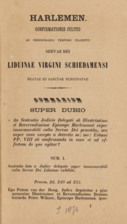 Confirmationis cultus ab immemorabili tempore praestiti servae dei Liduinae Virgini Schiedamensi