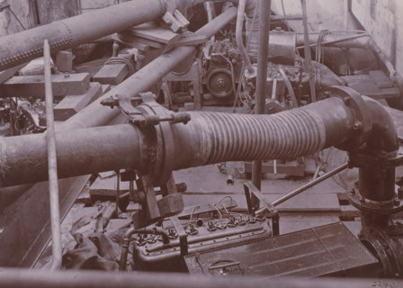 Image of SS Altenburg at Singapore, Belawan Ocean Harbor, photograph, Machinery on board the SS
