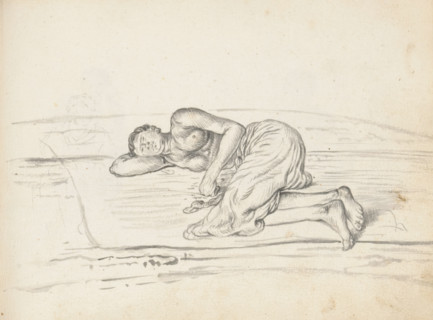 Man sleeping on a mat on the ground, sketchbook page, A man is sleeping on the ground. He is lying