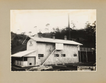 Daradjat Cinchona Enterprise, album page, photograph, Album page with a photograph of a building of