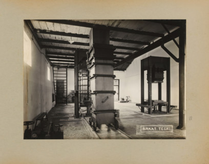 Factory hall, album page, photograph, Album page with a photo of the interior of a business space
