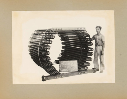 Superheater, album page, photograph, Album page with a photograph of a superheater, manufactured in
