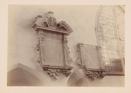Grave monument in the Cathedral of Utrecht, photograph, annotation: 'Cathedral in Utrecht, Sept
