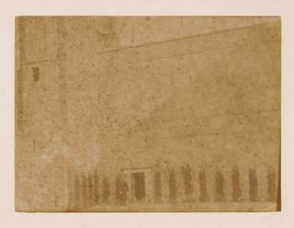 West wall of the cloister at the Dom of Utrecht, photograph, annotation: 'West wall of the cloister