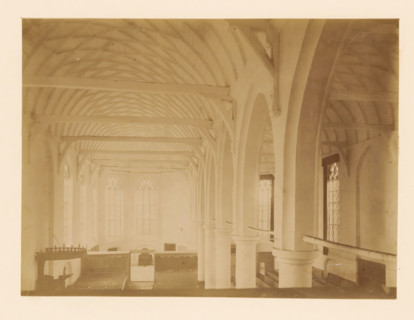 Interior of the large church in Vollenhove, photograph, annotation: 'Interior of the large church