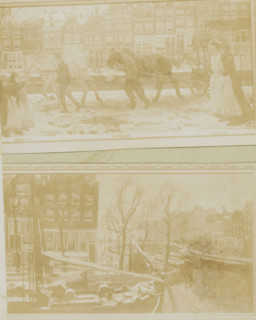 Photo reproductions of four paintings by George Hendrik Breitner, photograph, reproduction,