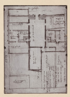 Photographic reproduction of a map of the Utrecht City Hall, photograph, reproduction, annotation: