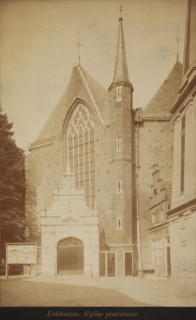 Part of the Zuiderkerk in Enkhuizen, photograph, inscription: 'Enkhuizen, Eglise protestante',