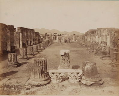 Basilica, View of the ruins of the Basilica in Pompeii, Italy, Pompei, photograph, collector's