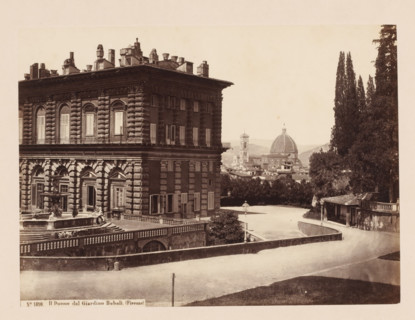 Il Duomo dal Giardino Boboli. (Firenze), View of the Pitti Palace, the Boboli Gardens and the Duomo