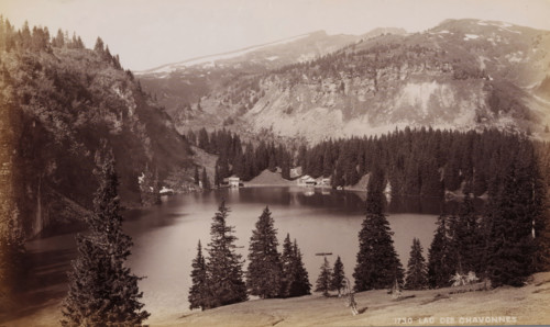 Lac des Chavonnes, View of Lac des Chavonnes near Villars-sur-Ollon in Vaud, Switzerland,